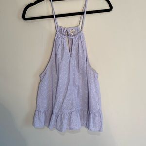 Lilac Eyelet Ruffle Top